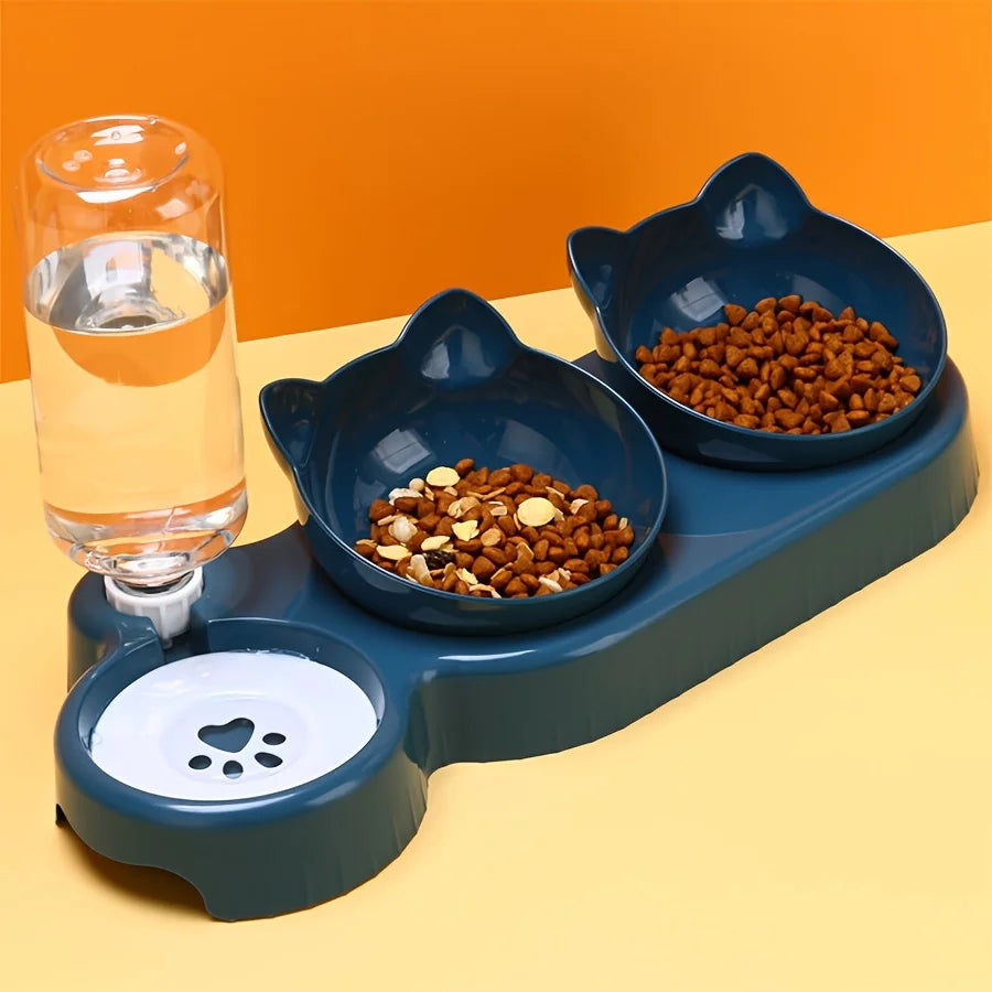 Cat bowls with built in water feeder