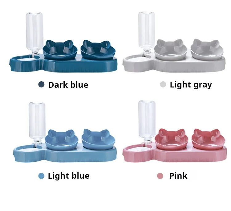 Cat bowls with built in water feeder
