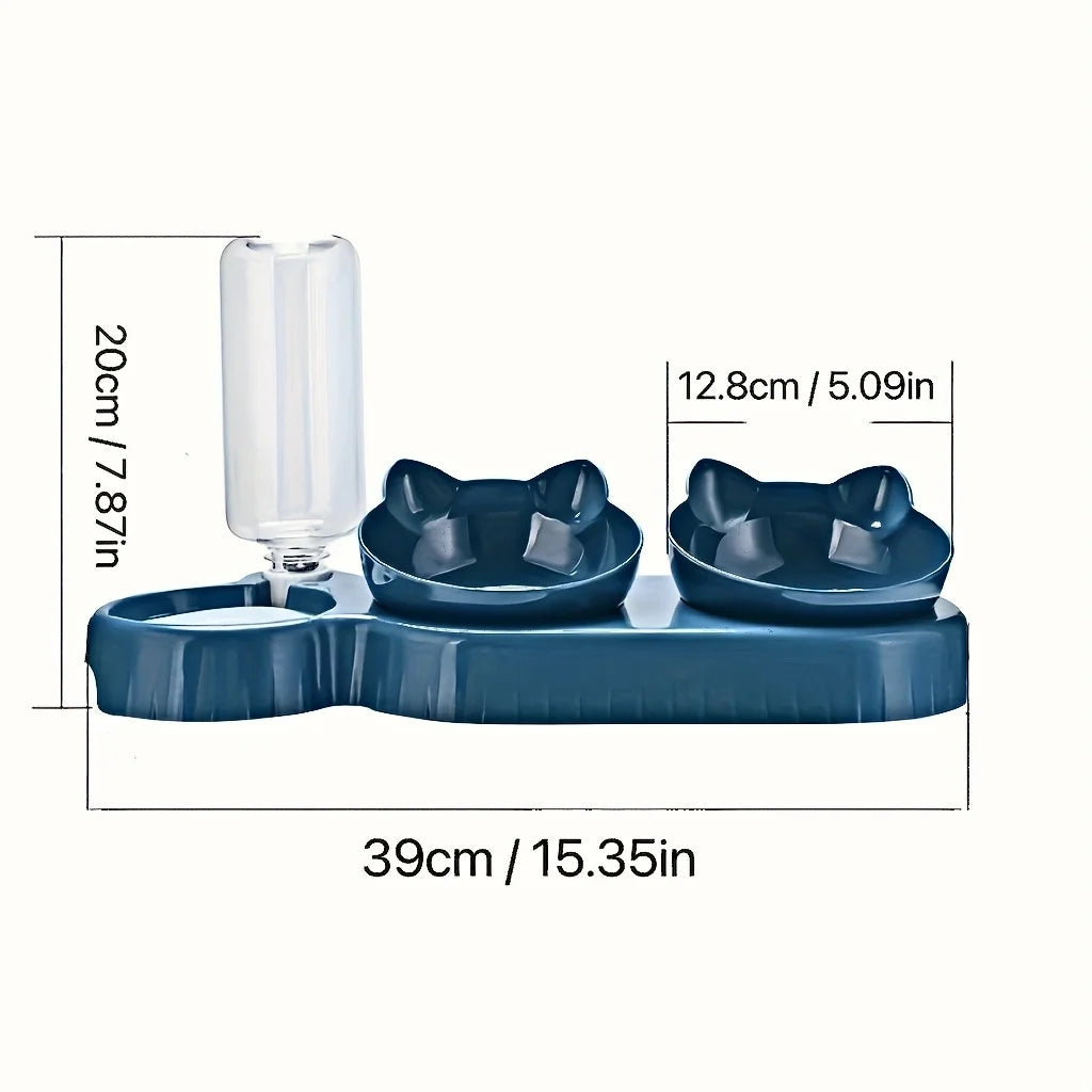 Cat bowls with built in water feeder