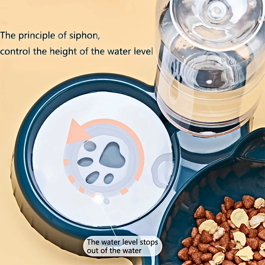 Cat bowls with built in water feeder