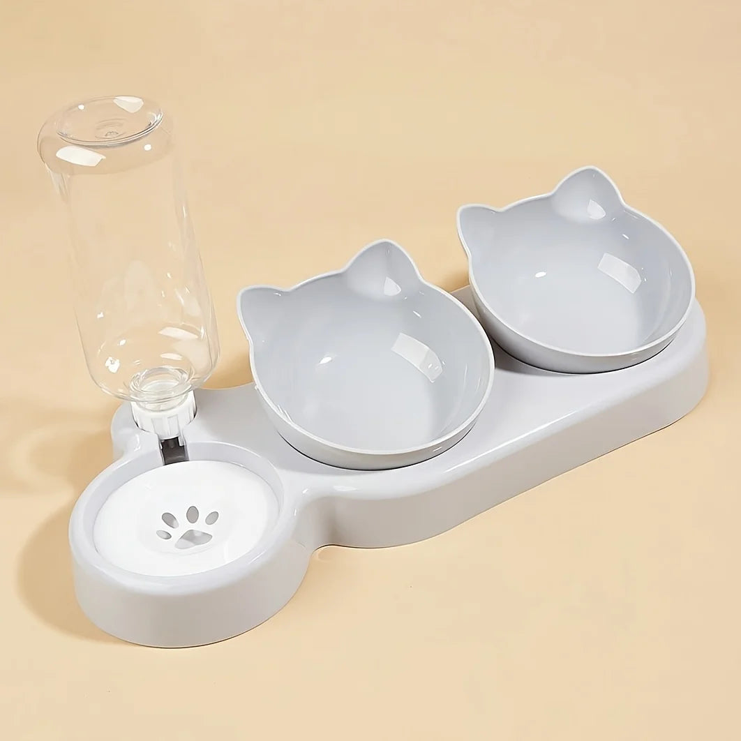 Cat bowls with built in water feeder