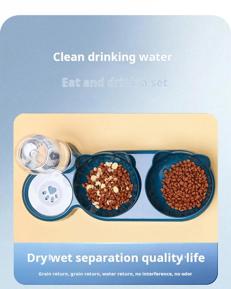 Cat bowls with built in water feeder