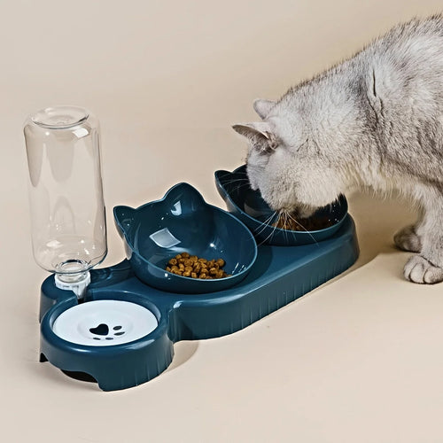 Cat bowls with built in water feeder